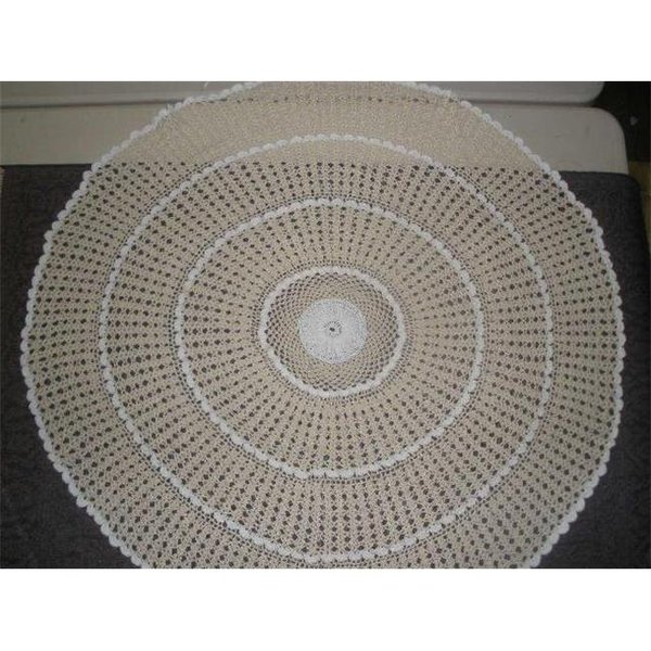 Tapestry Trading Tapestry Trading NL-14W12 12 in. Handmade Indian Crochet Doily; Ivory NL-14W12